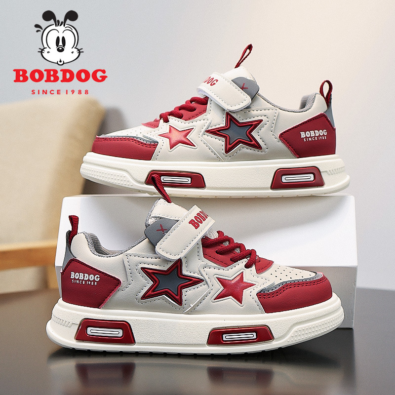 Babudou Kidsren's Shoes Boys' Sports Shoes 2026 New Spring and Autum Leather Waterproof Boys' and Girls' Star Kidsren's Sneakers