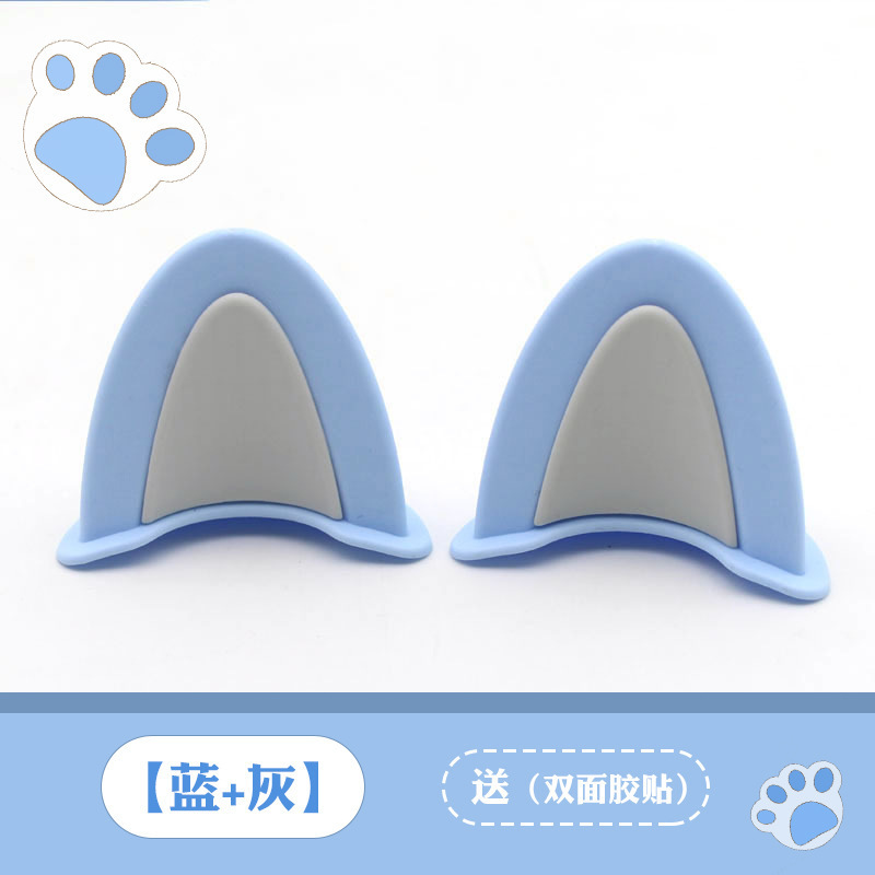 Helmet Decoration: Diàndòngchē Auto Parts and Accessories - cat-blue-gray-1-pair