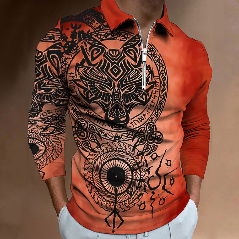 Amazon Independent Station Foreign Trade 2024 Nuevo estilo casual salvaje étnico de manga larga con cremallera POLO MB14