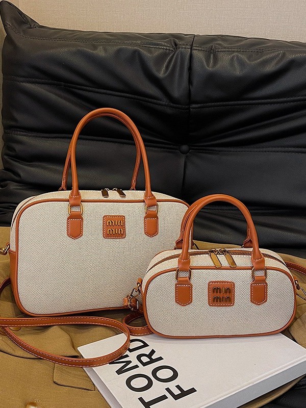 Bolsa de lona portátil de Boston mujer 2025 nuevo retro trabajo ocio viaje mochila de hombro