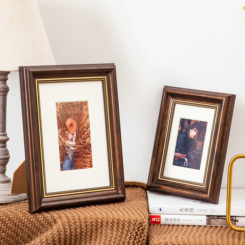 American Retro Photo Frame Table 6 Inches 7 Inches 8 Inches 10/A4 Portrait Photo Atmosphere Picture Frame Wall Hanging Photo Frame Wholesale