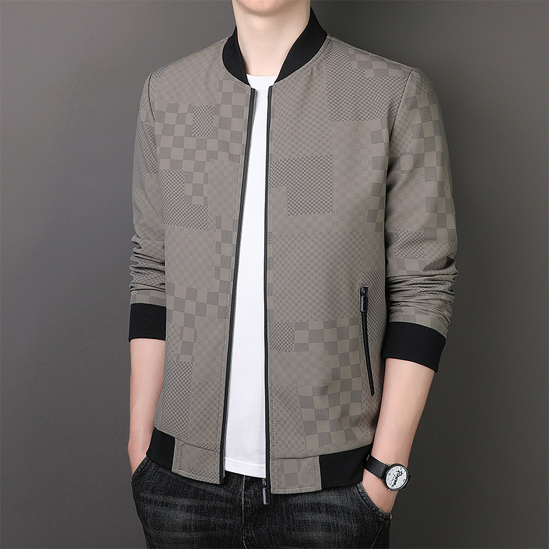 Men's outerwear autumn and winter, new business men's clothing, printed casual trend, plus size jacket for men_voghion.com