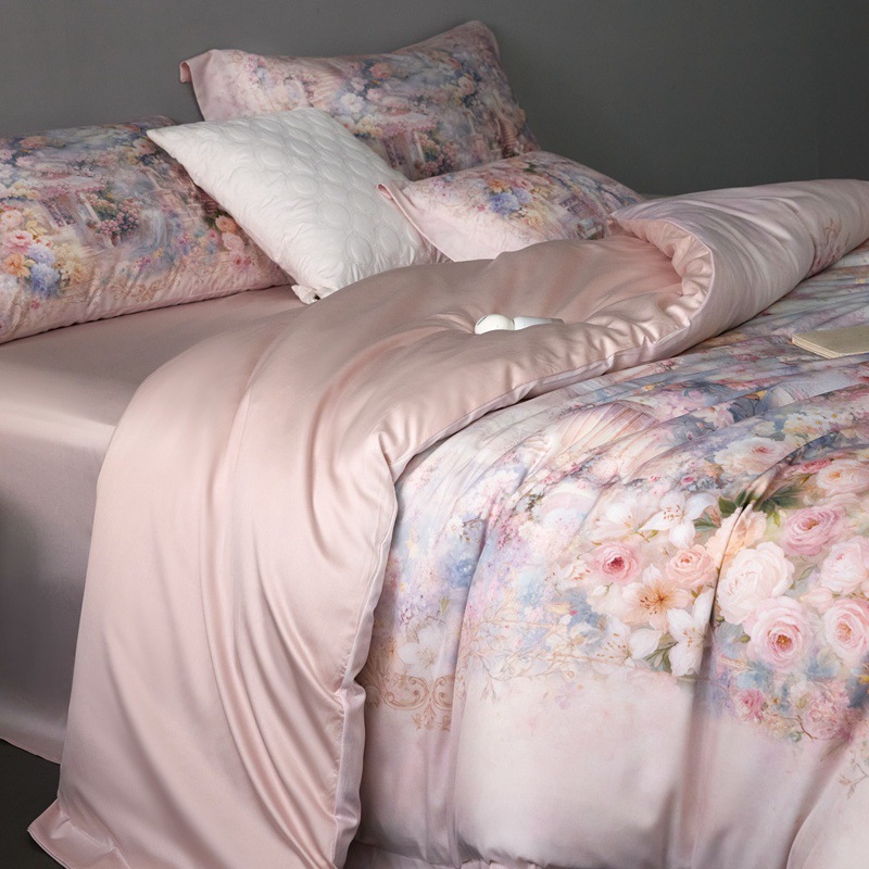 Conjunto de capa de edredão de luxo em seda gelo, roupa lyocell_voghion.com