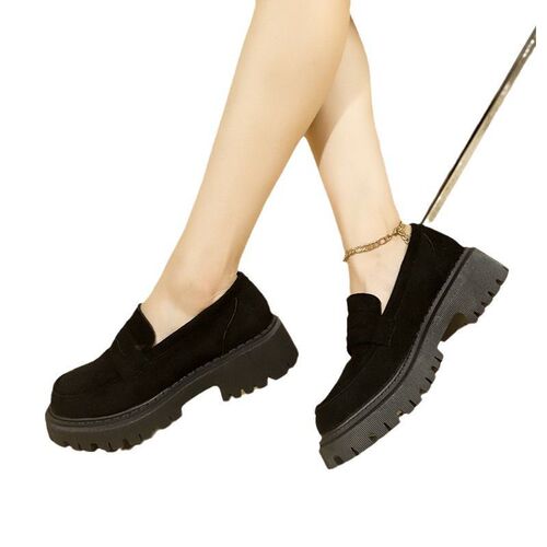 Summer Plus Size Versatile British Style Rough Heel Slip-on Loafers for Women