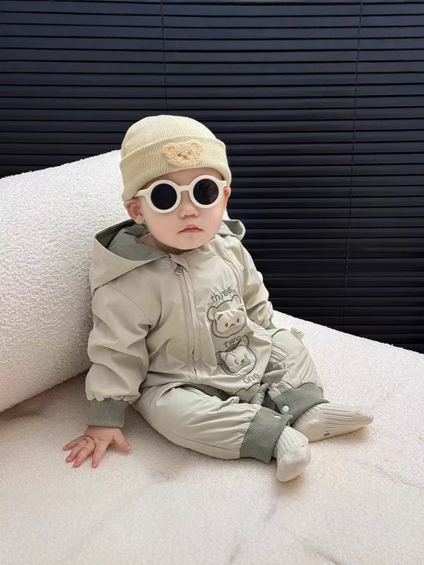 婴儿衣服秋季冲锋衣长袖连体衣男女宝宝外出服洋气外套爬服哈衣|undefined