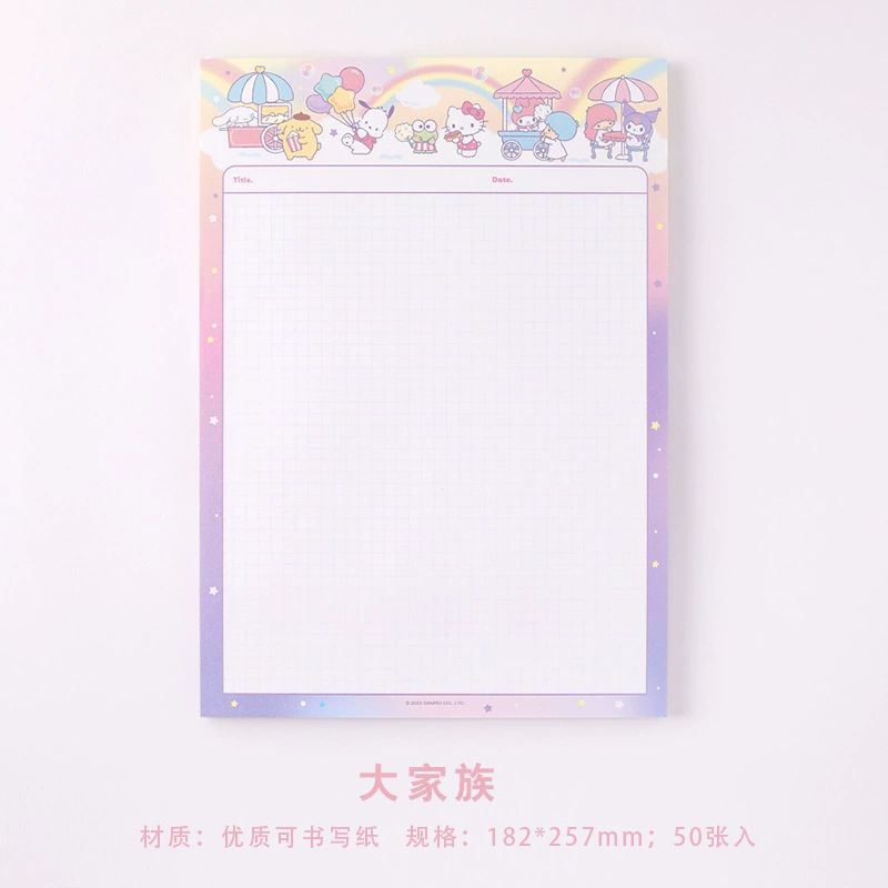 Новый блокнот Sanrio B5 для учебы, с яркими обложками и страницами для заметок