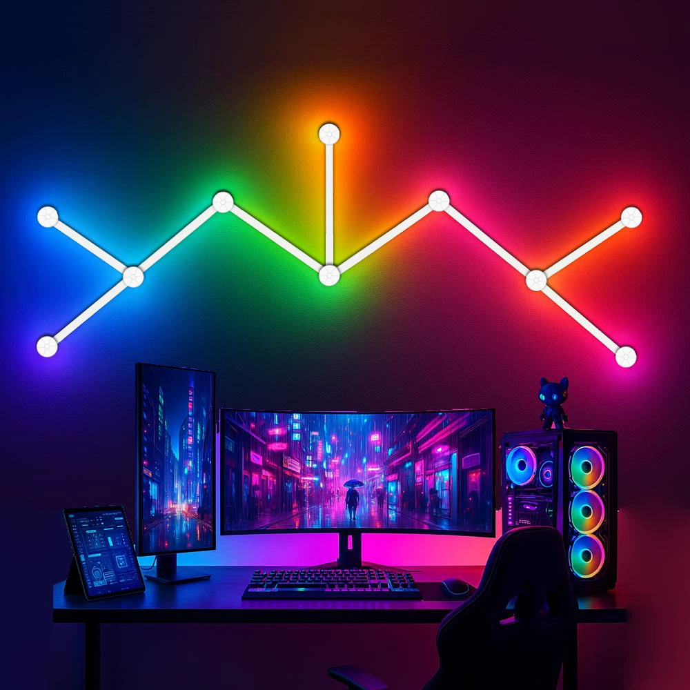 Умная RGB квантовая лампа — светильник из прядей созвездий, Bluetooth/Wi‑Fi, модульная 1–15 элементов