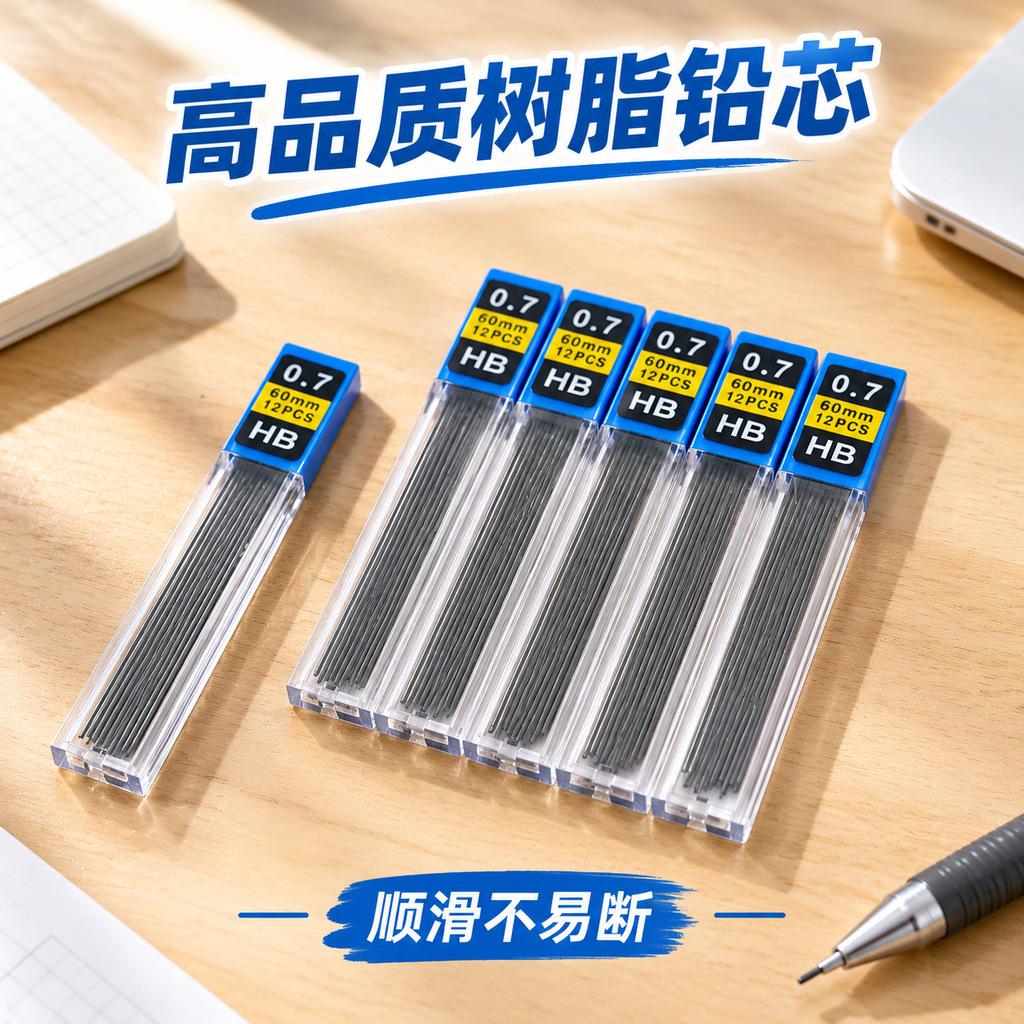 Automatic pencil lead, HB resin lead for elementary school students, 0.5/0.7mm, specifically designed for writing and sketching