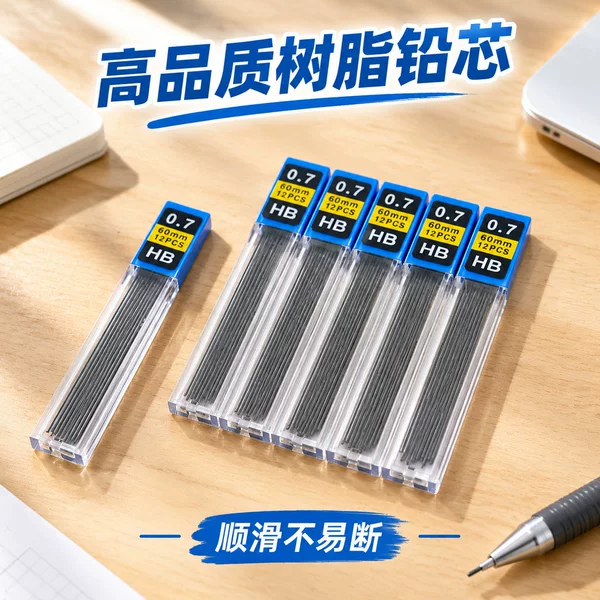 Automatic pencil lead, HB resin lead for elementary school students, 0.5/0.7mm, specifically designed for writing and sketching