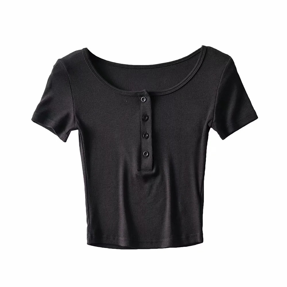 fashion slim stretch short-sleeved T-shirt  NSAC32347