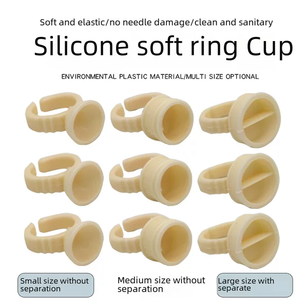 100 silicone pigment ring Cup Korean tattoo disposable fog eyebrow eye lip supplies tools