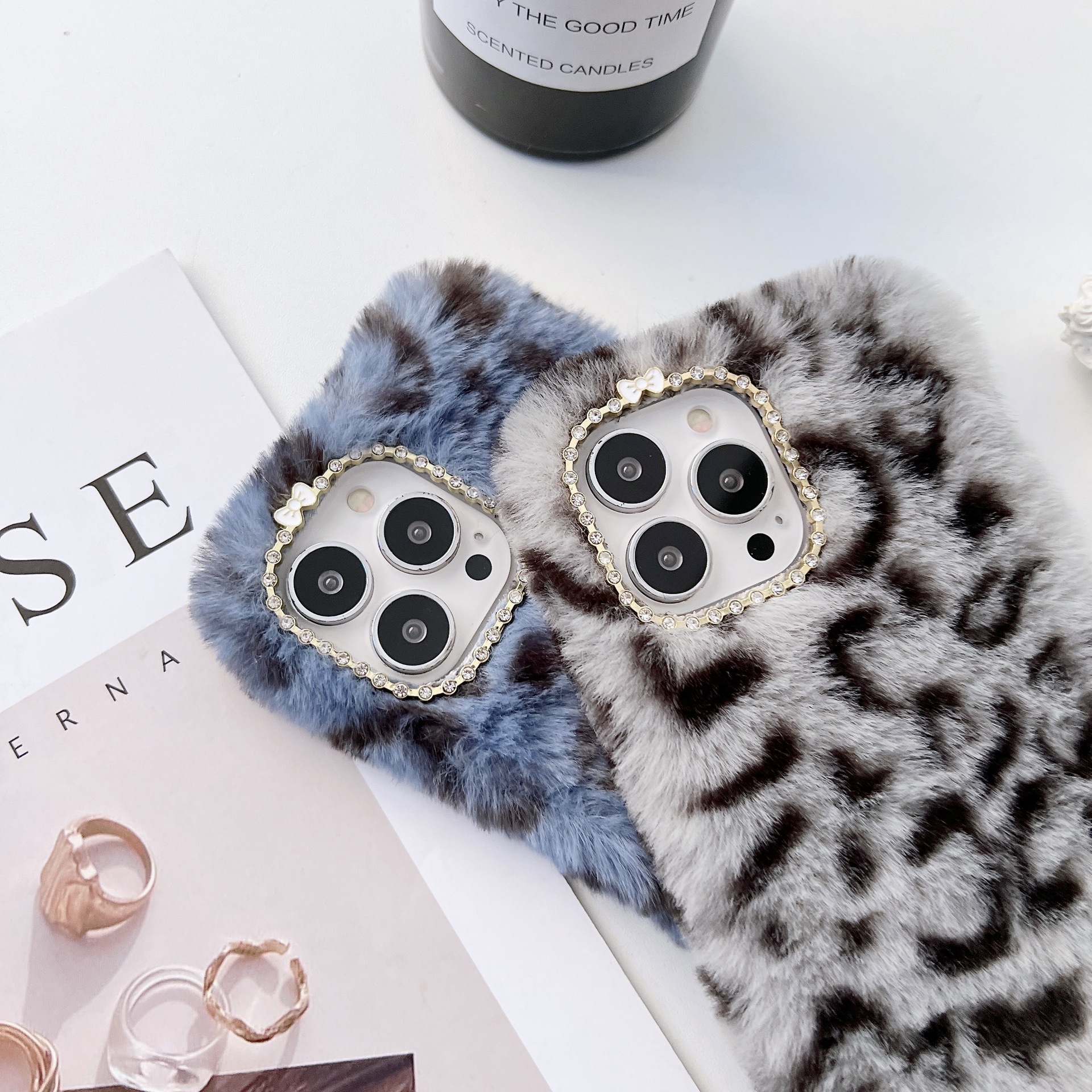 Suitable for iPhone 15 Pro Colorful Leopard Pattern Phone Case Apple 13 Warm Hand Plush_voghion.com