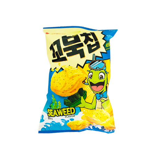 Haitou Turtleneck Corn Snacks 80g Tortoise-shaped Corn Crisps, Korean Imported Snacks, Leisure Food