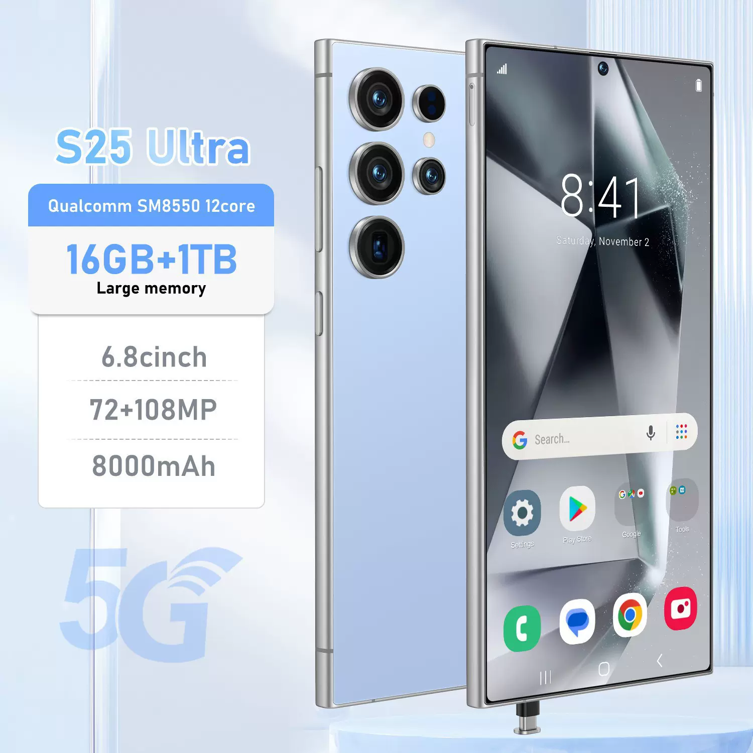 全新跨境智能手机S25 Ultra 64+1T安卓12八核6.8寸亚马逊TK爆款