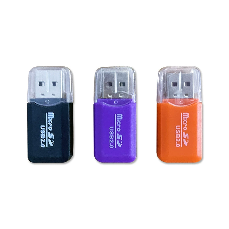 Кардридер для TF (MicroSD), USB 2.0, от производителя, расцветка в ассортименте