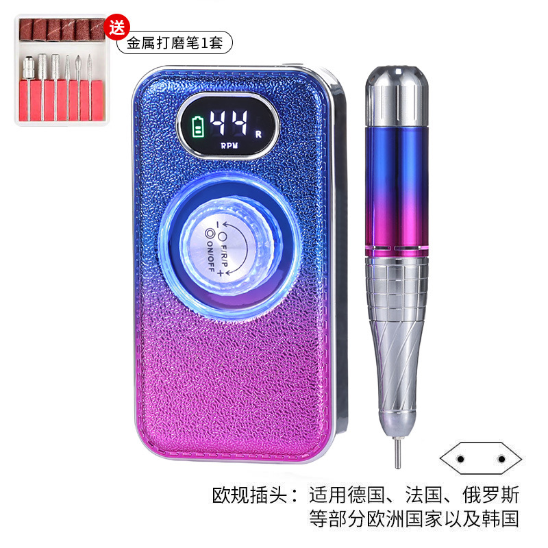 Pulitzador de uñas transfronterizo, tienda de uñas, herramientas de pulido de descarga de uñas profesionales, pulitador de almacenamiento de energía portátil, cuero