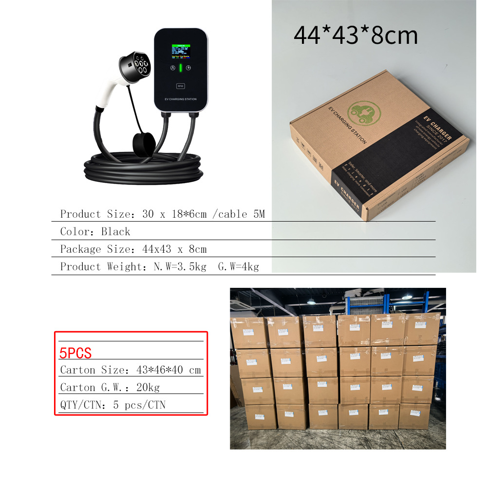 22Kw European Standard Type2 Charging Pile 7Kw11Kw Ac Gun Ev New Energy Electric Vehicle Cross-Border Ccs2
