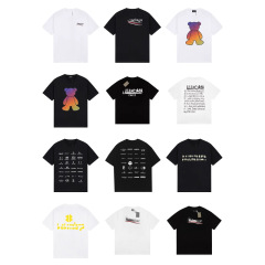 国境を越えた貿易 25ssB 春夏ロゴプリント半袖カジュアルルーズ男女カップル同じスタイル Tシャツトレンディなブランド