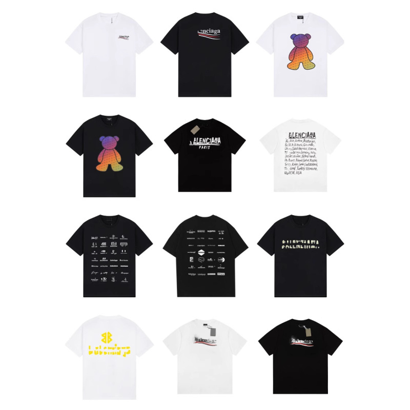 国境を越えた貿易 25ssB 春夏ロゴプリント半袖カジュアルルーズ男女カップル同じスタイル Tシャツトレンディなブランド|undefined
