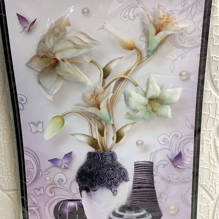 Vase Flower Basket Stickers Living Room Bedroom Lobby Hotel Decorative Stereo Photo Frame 3D Layers Wall Stickers