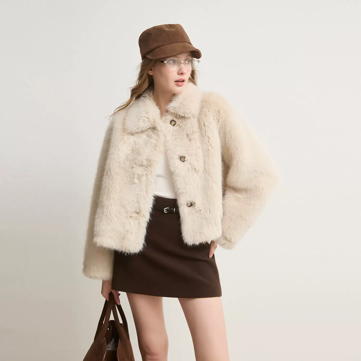 保托斯卡纳皮毛一体年轻款皮草短款毛毛外套女秋冬小个子小个子