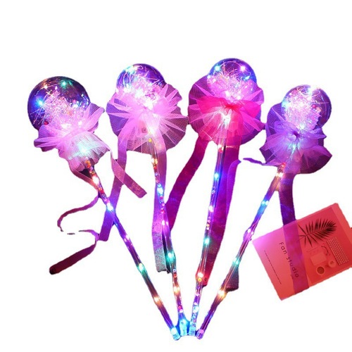 Star Ball Magic Wand Children's Luminous Wave Ball Flash Fairy Wand Stall Toy Floor Push Magic Wand Small Gift