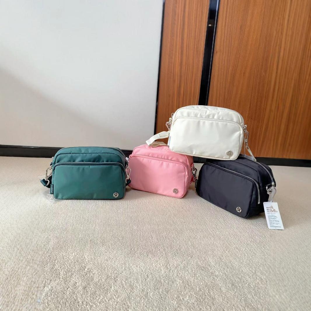 LU 동일 스타일 크로스 바디 나일론 카메라 가방 2L 유니섹스 가슴 가방 경량 야외 스포츠 어깨 가방 크로스 보더 헤어