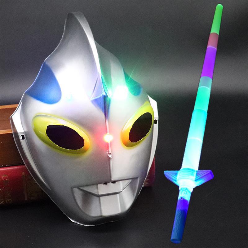 Cerro Autot máscara de niños luminosa máscara de casco de Digia Cerro armas juguetes para niños espada cuerpo