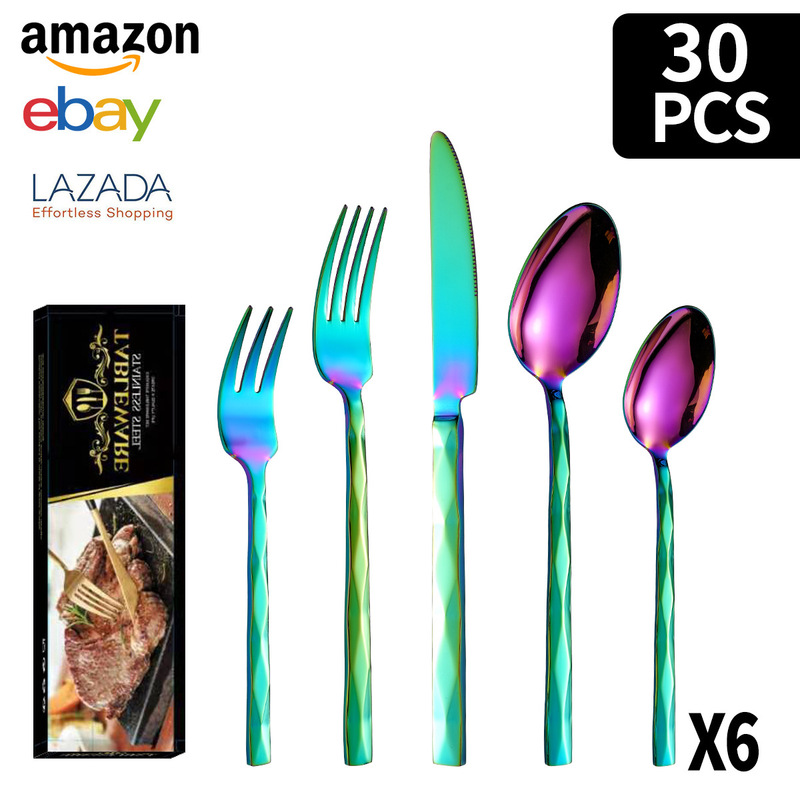 新型国境を越えたアマゾンステンレス食器ナイフとフォークスプーン5個セットの西洋食器20/40/60個セット|undefined