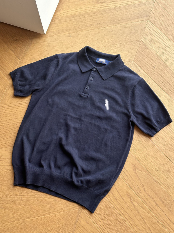 跨境外贸R*L针织衫小马标刺绣短袖T恤男女款气质通勤套头翻领polo|undefined