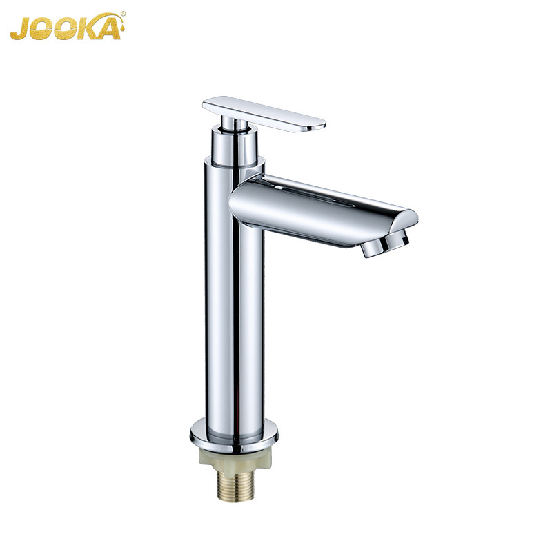 Manufacturer Direct Supply of Plumbing Fixtures, 201 Stainless Steel Household Affordable Electroplated Basin Faucet with Single Cold Water Outlet