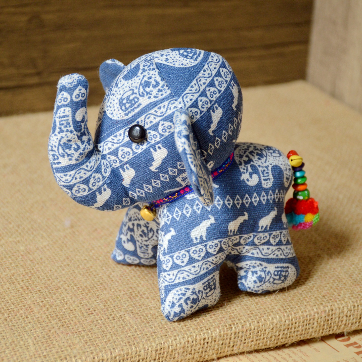 Wholesale Tie-Dye Elephant Thai Fabric Tie-Dye Elephant Creative Ornaments Elephant Travel Souvenirs Ethnic Style Characteristics
