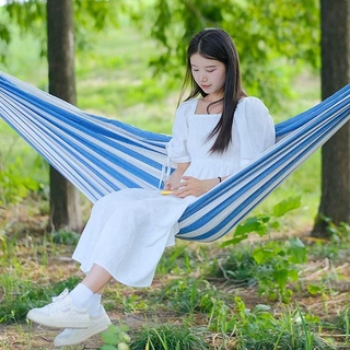 户外休闲吊床降落伞布帆布加厚单双人出游旅行防侧翻摇摇床秋千