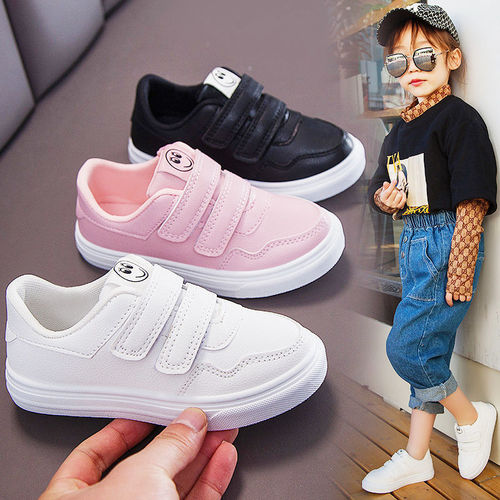 Children's white canvas shoes, baby shoes, new spring and autumn board shoes for girls and boys, sports shoes for primary school students, running shoes