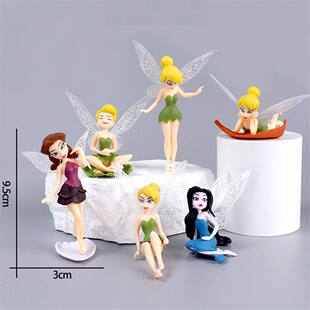 Trendy Flower Fairy Elf Angel Cartoon Small Ornaments Micro Landscape Decoration Creative Girl Birthday Cake Decoration
