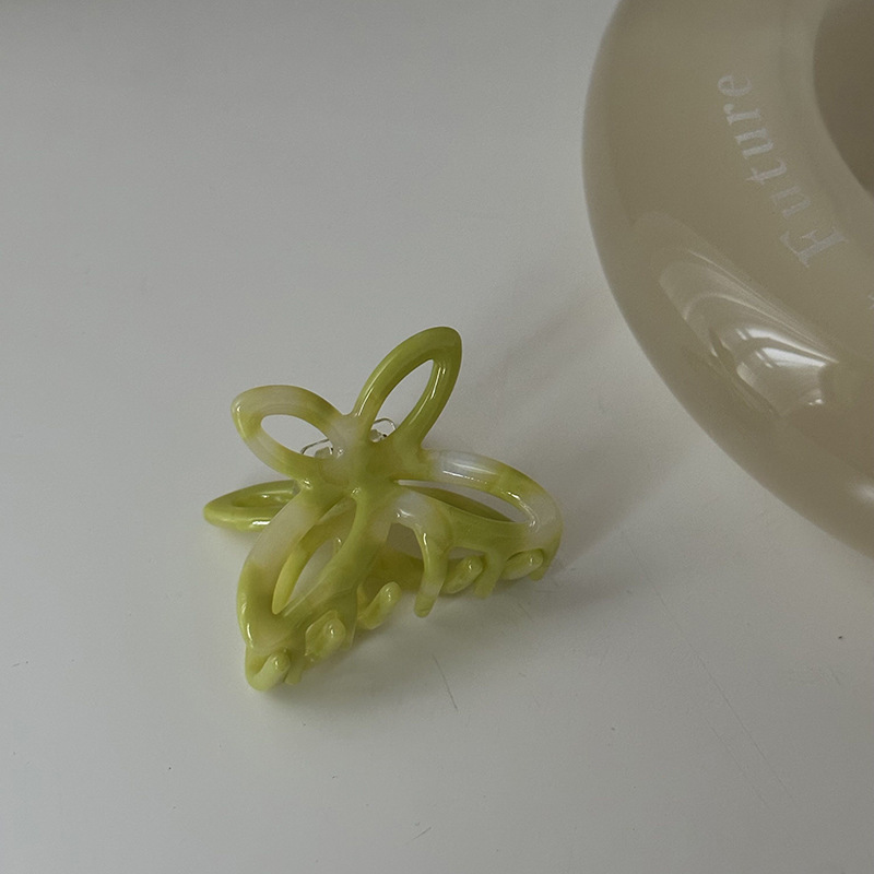 Piccola forcina per capelli con fiocco cavo, a forma di farfalla, con acido acetico, romantica, colore primaverile_voghion.com