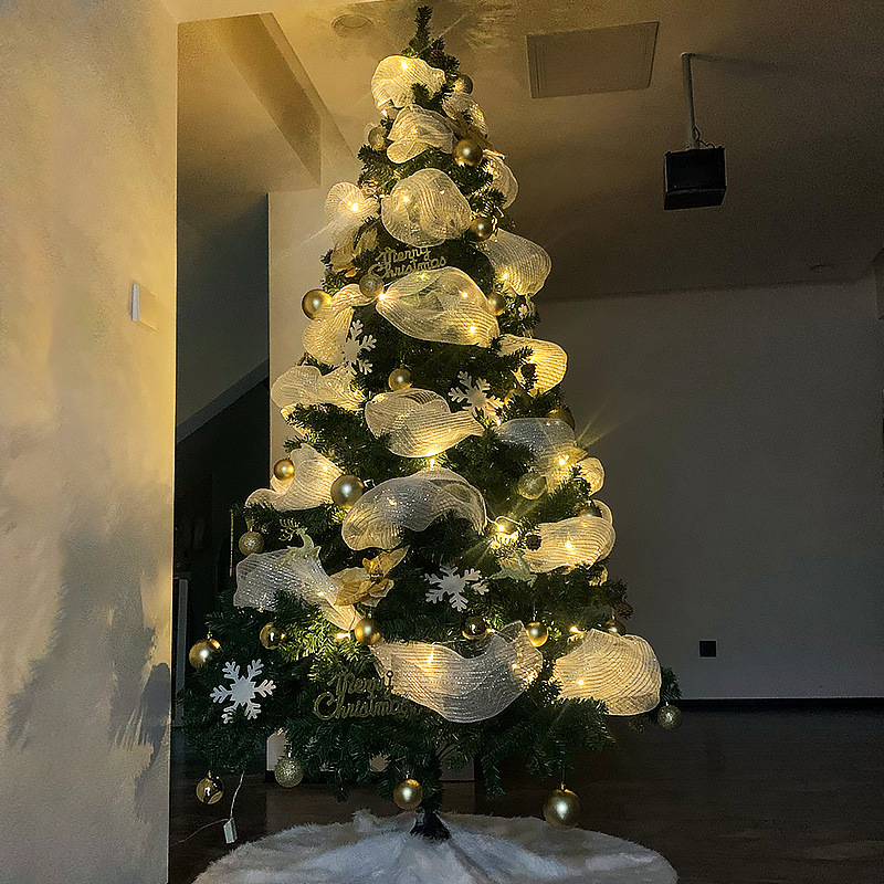 クリスマスツリーホームパッケージdiy発光大型装飾品ハイエンドインスタイルメッシュ新しいクリスマス装飾|undefined