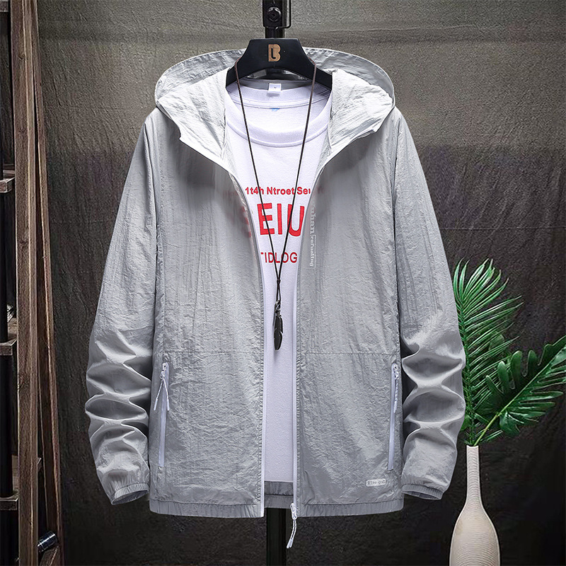Sun Protection Clothing Men's Summer Hooded Thin Breathable Men's Wear Sun Protection Clothing Jacket Outdoor Sports Fishing Skin Windbreaker