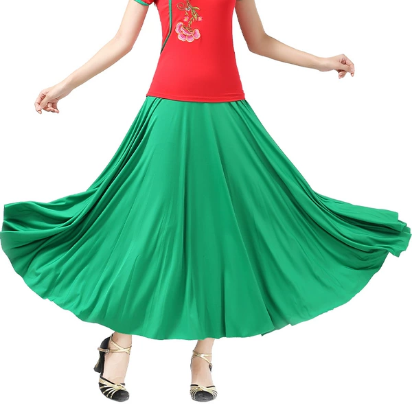 Green long skirt 87CM long