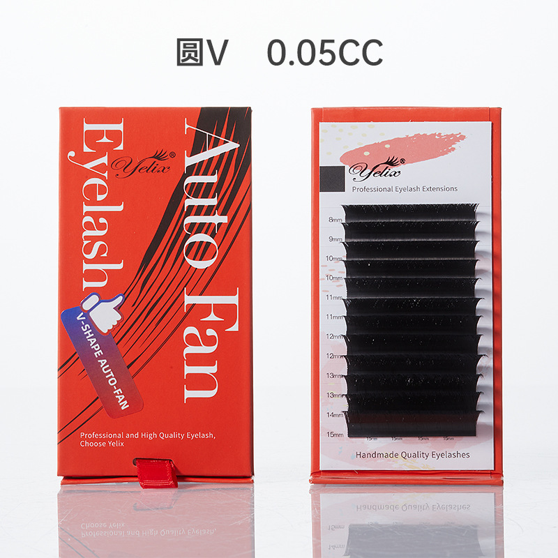 Las pestañas de fábrica florecen, pestañas de injerto de cabello redondo, pestañas falsas, pestañas naturales no dispersas, pestañas de iris densas en forma de V.