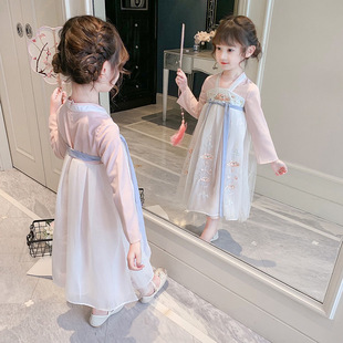 Hanfu Girl Tang Suit 2025 New Spring and Autumn Suit Super Fairy Chinese Style Little Girl Skirt Ru Ancient Suit Children's dress