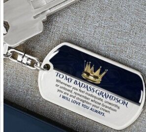 Cruz-frontera creativa simple DIY llavero de acero inoxidable epoxi colgante de acero de titanio europeo y americano clave colgante joyería al por mayor