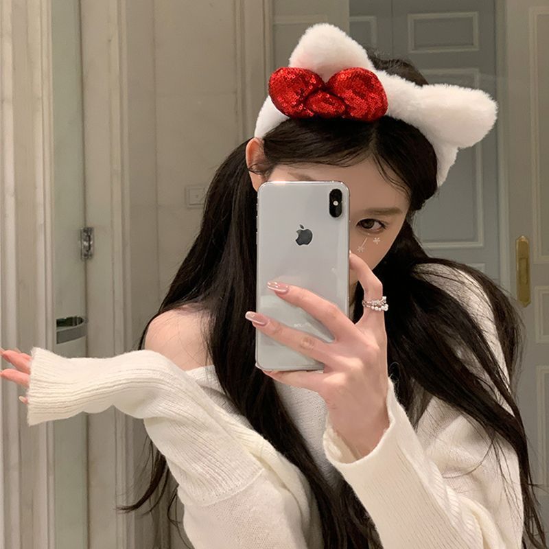 トムの愛猫ぬいぐるみ kt 猫耳カチューシャ写真ヘッドバンドヘアアクセサリー女性のヘアプレス洗顔ヘアバンドルヘアピン帽子|undefined
