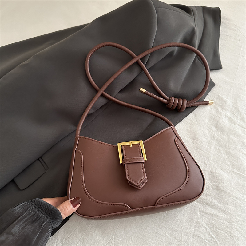 Bolso retro para axila para mujer 2024 nuevo estilo otoño e invierno bolso de mensajero de un solo hombro de todo fósforo diseño de nicho textura popular bolso femenino