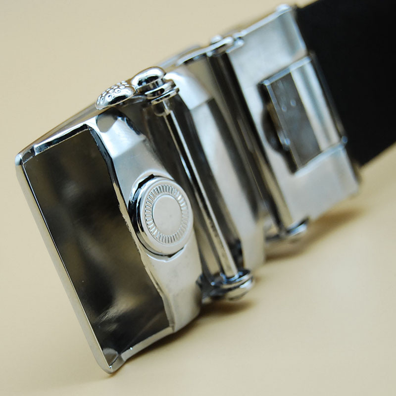 Factory Direct Belt Men's Flat Belt Leather Factory Cowhide Belt Men's Automatic Buckle Belt A Piece Of Hair undefined