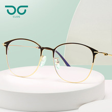 新款眼鏡架復古防藍光眼鏡男士平光眼鏡不銹鋼鏡框批發男款平光鏡