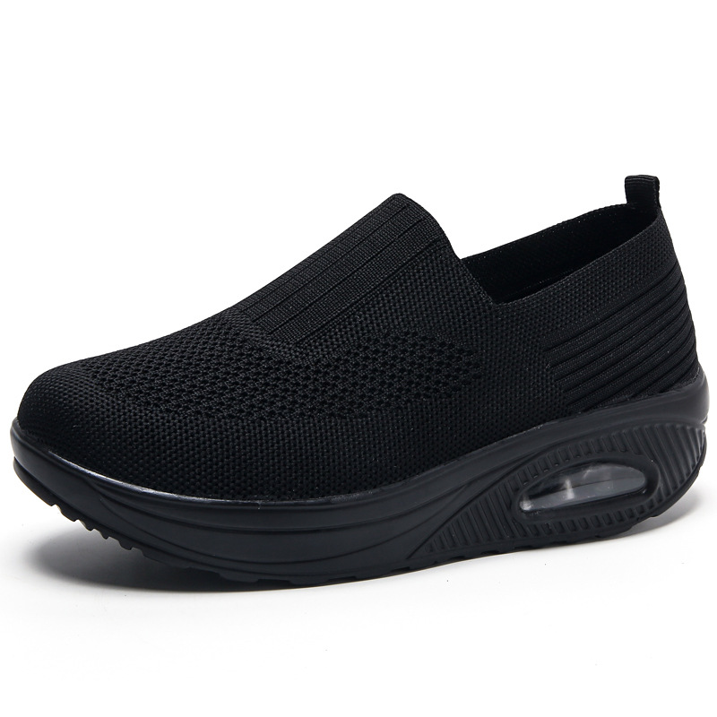 Otoño 2023 Zapatos de mujer patada transfronteriza vuelo cómodo tejido antideslizante de malla de fondo suave Comercio exterior transpirable cojín de aire zapatilla