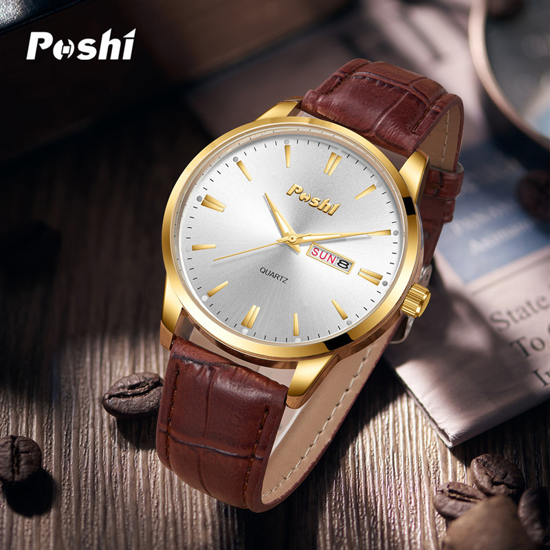 Reloj de marca POSHI al por mayor reloj de cuarzo de comercio exterior transfronterizo TikTok popular negocio impermeable reloj de hombre