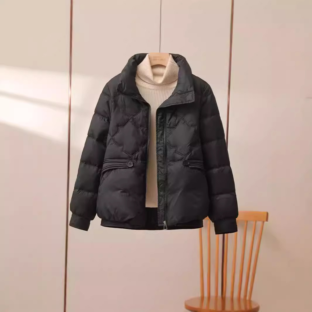 Women's Clothing down cotton jacket winter small cotton jacket stand collar versatile short cotton jacket thickened coat_voghion.com