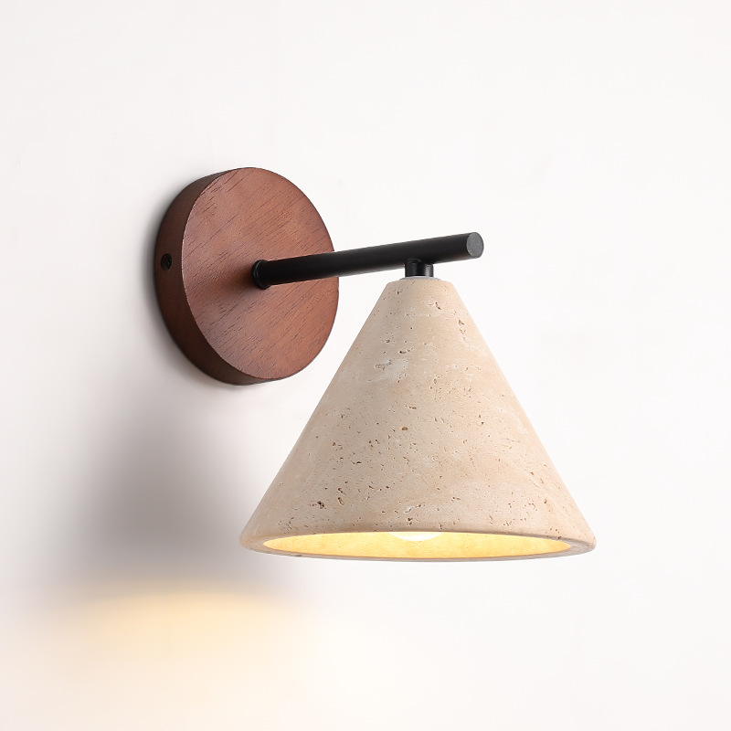Lámpara de piedra diseñador de dormitorio sala de estar porche de diseño de estilo japonés alojamiento residencial cerrado retro cabezal de cama crema amarilla silencio
